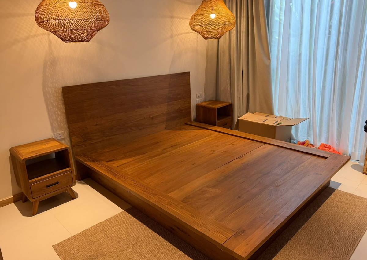 Kwan Reclaimed Teak Queen or King Bed