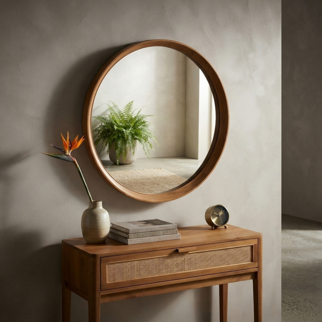 Dara Reclaimed Teak Round Mirror