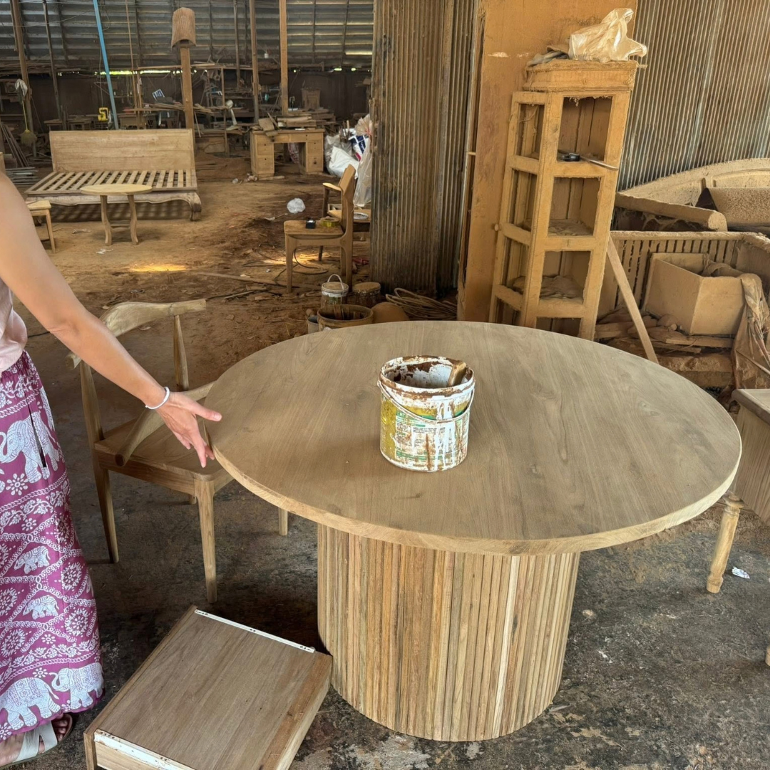 Lanna Reclaimed Teak Round Dining Table