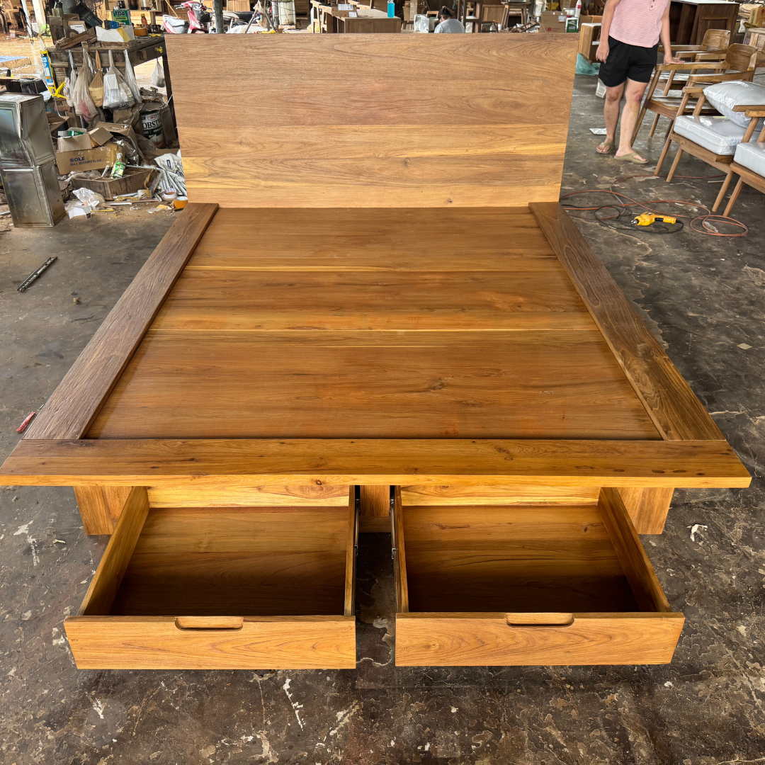 Kwan Reclaimed Teak Queen or King Bed