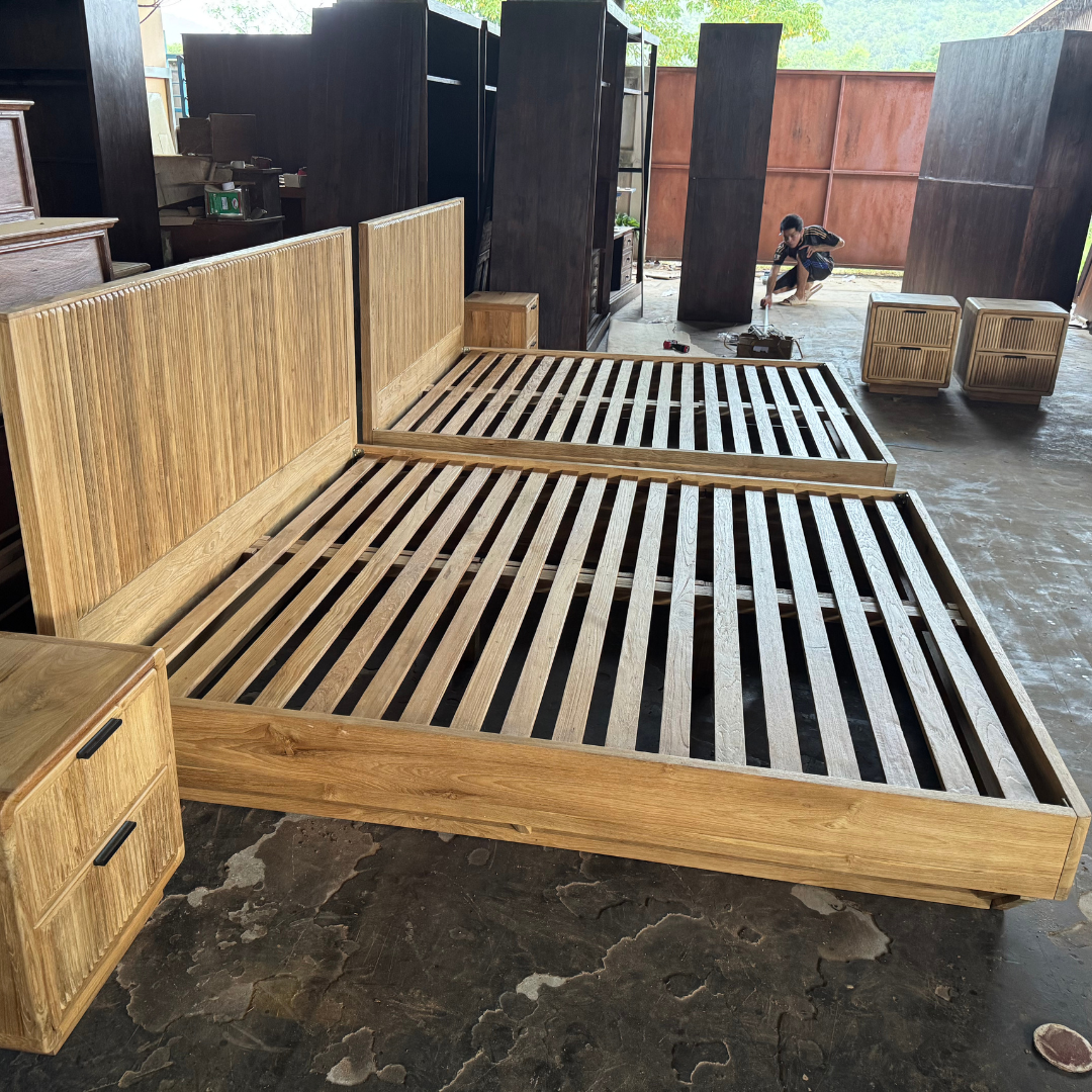 Ruen Reclaimed Teak Queen Bed or King Bed
