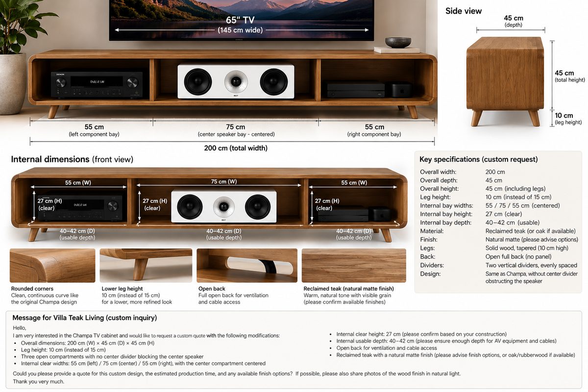 Custom Media Cabinet - Low Profile