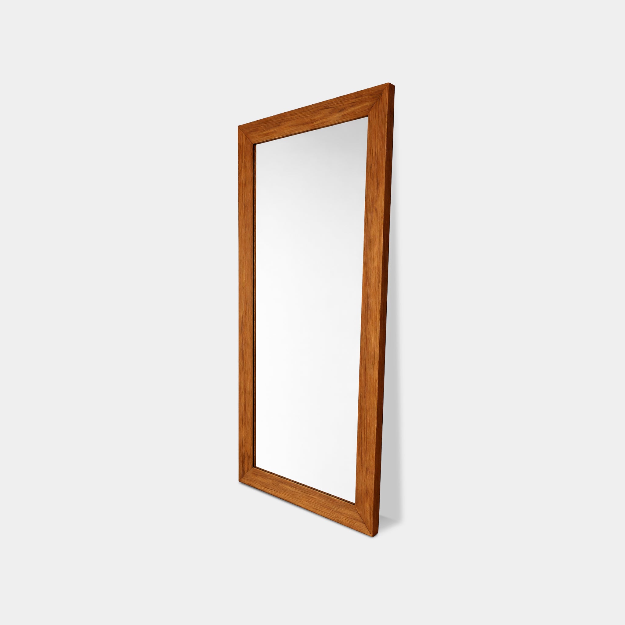 Orchid 100% reclaimed teak full-length rectangular mirror with angled frame, handcrafted in Chiang Mai, Thailand.